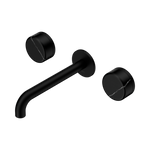 Load image into Gallery viewer, Serenity Wall Basin Set 160mm Spout With Marquina Black Handle Matte Black