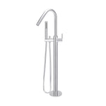 Load image into Gallery viewer, Round Paddle Freestanding Bath Spout and Hand Shower - Polished Chrome
