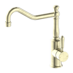 Load image into Gallery viewer, YORK KITCHEN MIXER HOOK SPOUT WITH METAL LEVER AGED BRASS