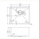 Load image into Gallery viewer, Round Corner Stainless Steel Brushed Brass PVD Coating Single Bowl Kitchen Sink(with Bottom Tray) 500*440*230mm