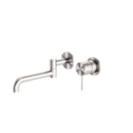 Load image into Gallery viewer, MECCA WALL BASIN/BATH MIXER SWIVEL SPOUT 225MM BRUSHED NICKEL