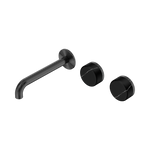 Load image into Gallery viewer, Serenity Wall Basin Set 220mm Offset Spout With Marquina Black Handle Gun Metal