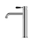Load image into Gallery viewer, YORK STRAIGHT TALL BASIN MIXER WITH BLACK PORCELAIN LEVER CHROME