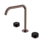 Load image into Gallery viewer, Serenity Bath/Kitchen Set Edge Spout With Marquina Black Handle Brushed Bronze