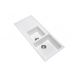 Load image into Gallery viewer, White Carysil Vivaldi D-200 Granite 1 and 1/2 Bowl with Drain Board Stone Kitchen Sink 1160*500mm