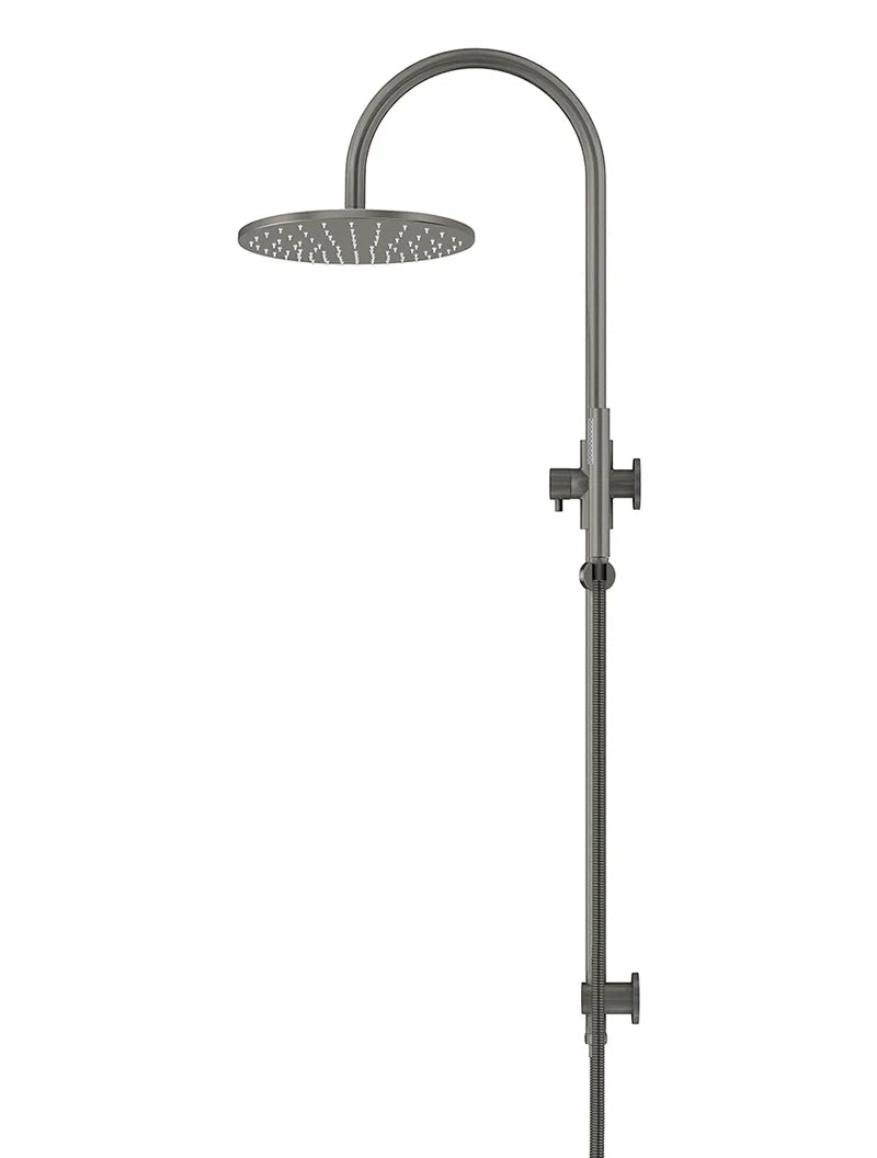 300mm Round Overhead Shower Set, Single Function Hand Shower - Shadow Gunmetal