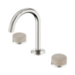 Load image into Gallery viewer, Serenity Basin Set Arc Spout With Rome Travertine Handle Brushed Nickel