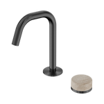 Load image into Gallery viewer, Serenity Progressive Basin Mixer Edge Spout With Rome Travertine Handle Gun Metal