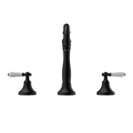 Load image into Gallery viewer, YORK BASIN SET WITH WHITE PORCELAIN LEVER MATTE BLACK