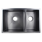Load image into Gallery viewer, Round Corner Dark Grey Stainless Steel Handmade 1 and 1/2 Bowl Kitchen Sink 715*450*205mm