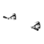 Load image into Gallery viewer, YORK WALL TOP ASSEMBLIES WITH BLACK PORCELAIN LEVER CHROME