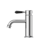 Load image into Gallery viewer, YORK STRAIGHT BASIN MIXER WITH BLACK PORCELAIN LEVER CHROME