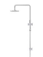 Load image into Gallery viewer, Round Combination Shower Rail 200mm Rose, Single Function Hand Shower - Polished Chrome