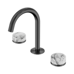 Load image into Gallery viewer, Serenity Basin Set Arc Spout With Arabescato Corchia Handle Gun Metal