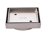 Load image into Gallery viewer, 115*115*35mm Brushed Nickel Smart Tile Insert Floor Waste Shower Grate Drain(88mm outlet)