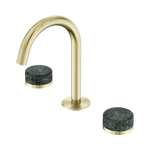 Load image into Gallery viewer, Serenity Basin Set Arc Spout With Verde Alpi Handle Brushed Gold
