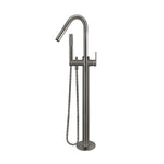 Load image into Gallery viewer, Round Paddle Freestanding Bath Spout and Hand Shower - Shadow