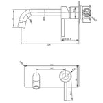 Load image into Gallery viewer, LUCID PIN Series Brushed Brass Wall Mixer With Spout(color up)