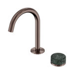 Load image into Gallery viewer, Serenity Progressive Basin Mixer Arc Spout With Verde Alpi Handle Brushed Bronze