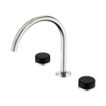 Load image into Gallery viewer, Serenity Bath/Kitchen Set Arc Spout With Marquina Black Handle Brushed Nickel