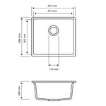 Load image into Gallery viewer, Concrete Grey Carysil Magic Salsa Granite Single Bowl Stone Kitchen Sink 457*406mm