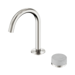 Load image into Gallery viewer, Serenity Progressive Basin Mixer Arc Spout With Carrara Handle Brushed Nickel
