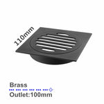 Load image into Gallery viewer, 110*110mm Black Brass Floor Drain(100mm Outlet)