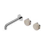 Load image into Gallery viewer, Serenity Wall Basin Set 220mm Offset Spout With Rome Travertine Handle Chrome