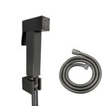 Load image into Gallery viewer, Square Gun Metal Grey Brass Toilet Bidet Spray Kit with Stainless Steel Hose