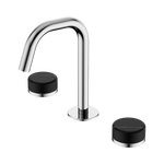 Load image into Gallery viewer, Serenity Basin Set Edge Spout With Marquina Black Handle Chrome