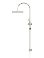 Load image into Gallery viewer, 300mm Round Overhead Shower Rail, Three Function Hand Shower - PVD Brushed Nickel