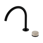 Load image into Gallery viewer, Serenity Progressive Bath/Kitchen Mixer Arc Spout With Rome Travertine Handle Matte Black