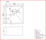 Load image into Gallery viewer, 440x440x205mm Brushed Brass Stainless Steel PVD Single Bowl Kitchen Sink