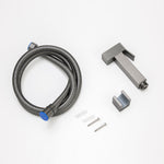Load image into Gallery viewer, Square Gun Metal Grey Brass Toilet Bidet Spray Kit with Stainless Steel Hose