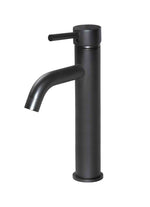 Load image into Gallery viewer, Round Tall Curved Basin Mixer - Matte Black