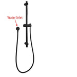Load image into Gallery viewer, Round Black Adjustable Shower Rail with Wall Connector & Water Hose Only(PVC Hose)