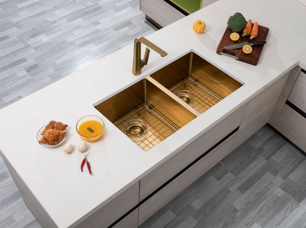 Double bowl stainless steel kitchen sinks