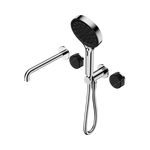 Load image into Gallery viewer, Serenity Progressive Shower System With Spout With Marquina Black Handle And Serenity Hand Shower Chrome
