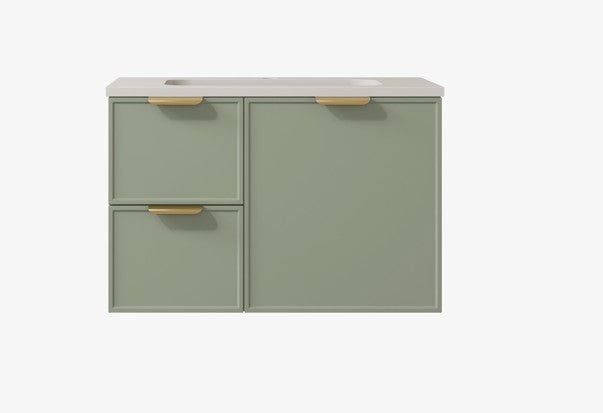 Madura Federation Wall Hung Vanity Olive Green