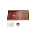 Load image into Gallery viewer, 960*450*230mm Stainless Steel Copper PVD Coating Single Bowl with Drain Board Kitchen Sink

