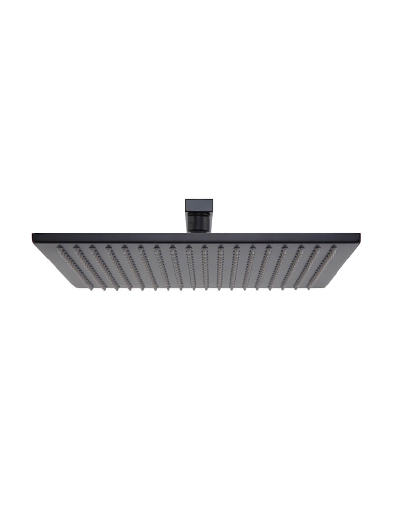 Square Wall Shower 300mm rose, 400mm arm - Matte Black