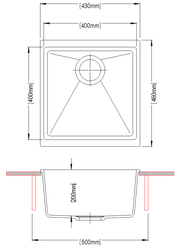 White Carysil Enigma N100M Granite Single Bowl Stone Kitchen Sink 430*460*200mm