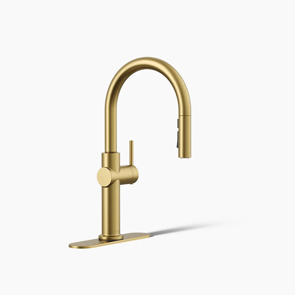 CRUE PULL-OUT KITCHEN FAUCET BRUSHED BRASS