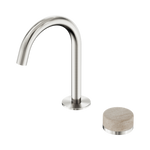 Load image into Gallery viewer, Serenity Progressive Basin Mixer Arc Spout With Rome Travertine Handle Brushed Nickel
