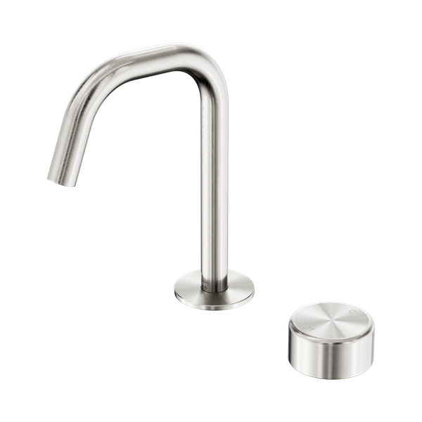 Serenity Progressive Basin Mixer Edge Spout With Metal Handle Brushed Nickel