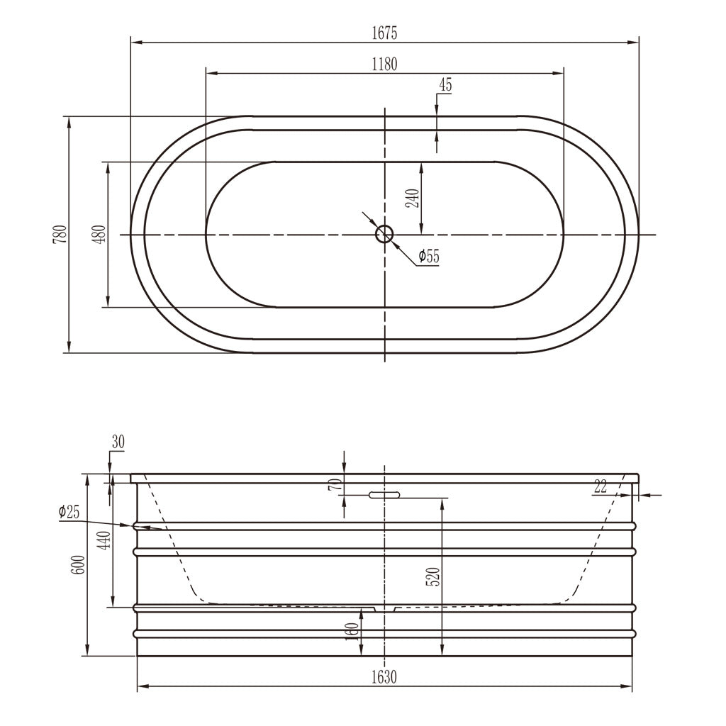 BelBagno Bucciano free standing bath