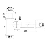 Brushed Nickel Bottle Trap 32mm