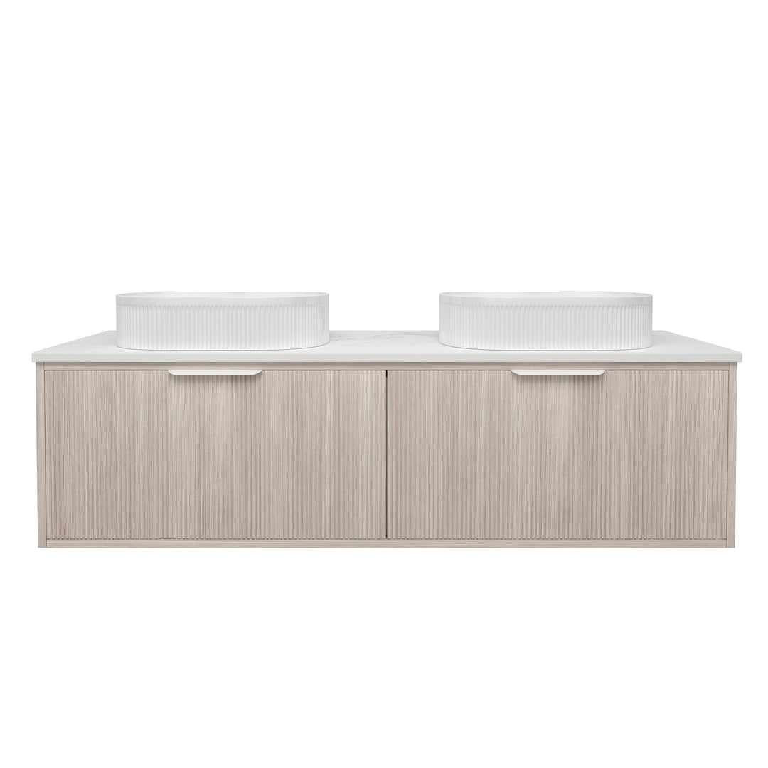 Kliff Fluted Wood Grain Vanity Coastal Oak