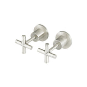Cross Handle Jumper Valve Wall Top Assemblies - PVD Brushed Nickel