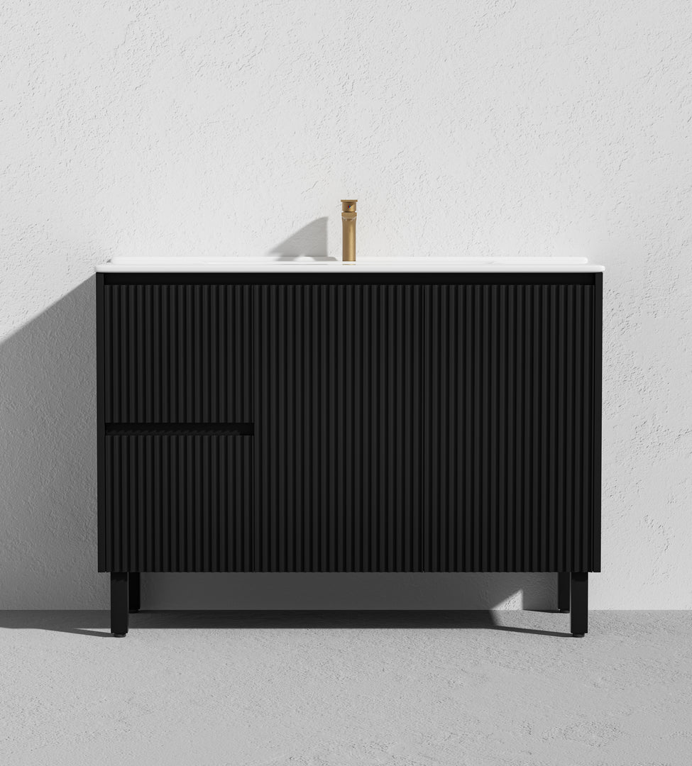 Crete Modern Floorstanding Vanity Matte Black